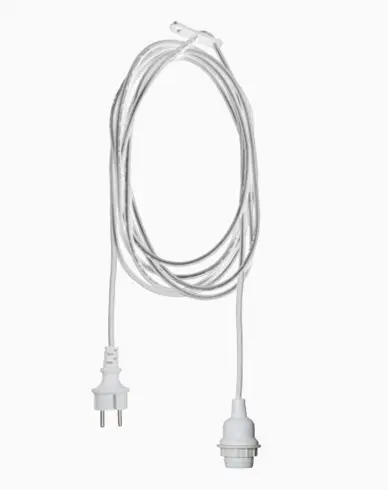 Star Trading Oppheng E27 for utendørs bruk 5m IP44. Hvit. 418-35