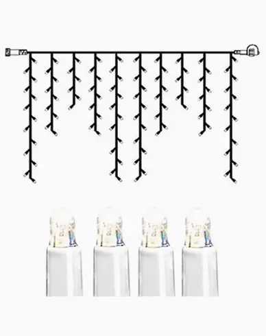 Star Trading System LED istapp ekstra 100 lys 2x1m kallhvit med vit kabel. 466-38