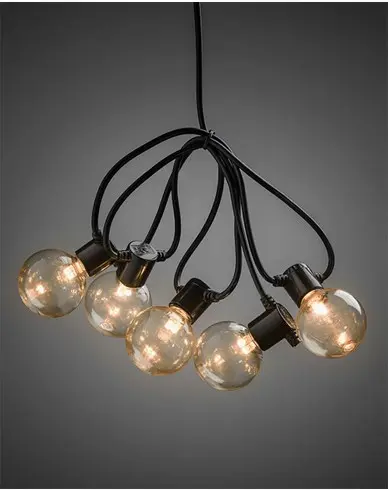 Konstsmide Lyslenke E14 20 LED-pærer amber 6V/IP44. 2374-800
