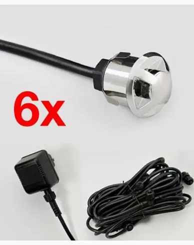 Konstsmide Markspot mini LED välvd topp ink transformator 12V 6st/set. 7467-000
