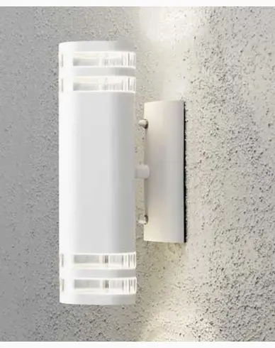 Konstsmide Modena vegglampe opp/ned GU10. 7516-250. Hvit/transparent matt alumin