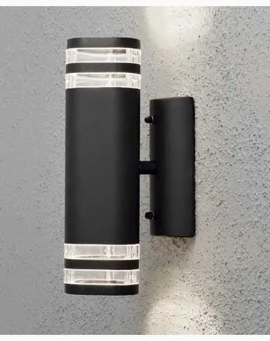 Konstsmide Modena vegglampe opp/ned GU10. 7516-750. Svart matt aluminium
