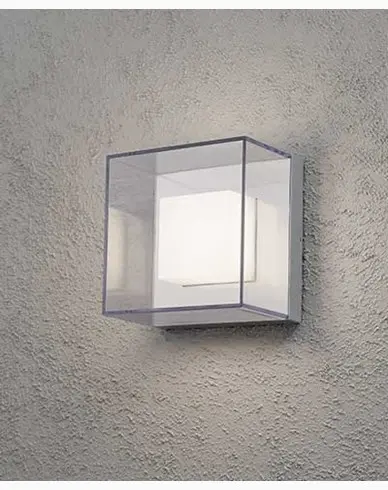 Konstsmide Sanremo vegglampe stor. Klar/aluminium 7925-310