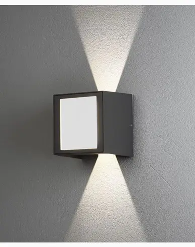 Konstsmide Cremona vegglampe opp/ned/fram 3x3W High Power LED grå. 7946-370