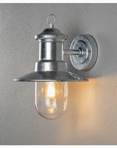 Konstsmide Napoli vegglampe E27 galv / klart glass