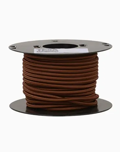 Texa Design Glatt vevd tekstil kabel 25m - Brun