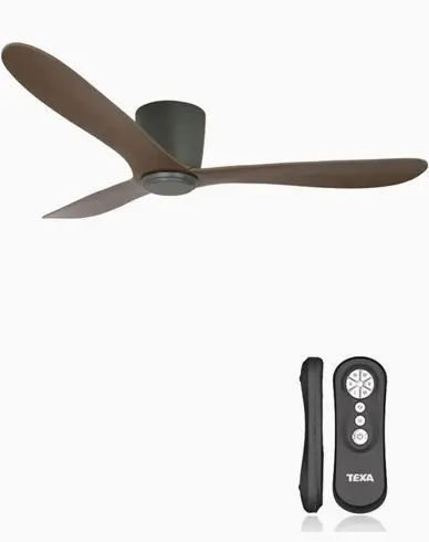 Texa Design Cetus Takfvifte. Motor + vifte Antrasitt/Mørk valnøtt Ø 132cm