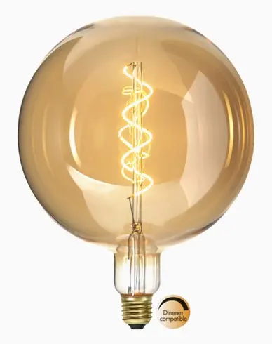 Star Trading LED-pære E27 G200 Industrial Vintage, Amber