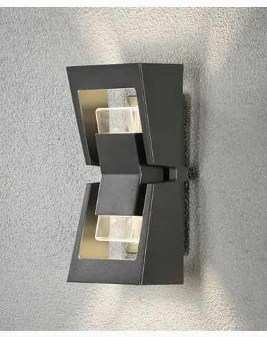Konstsmide Potenza vegglykte 2x4W dimbar LED mørkgrå