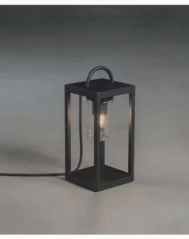 Konstsmide Bologna gulvlampe liten svart E27 230V 5m kabel