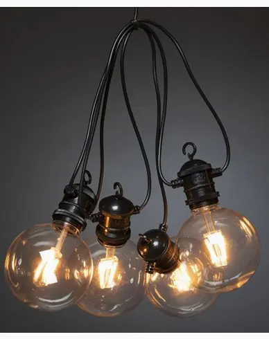 Konstsmide Lyssløyfe startsett E27 10 gul LED, dimmer, 24V / IP44