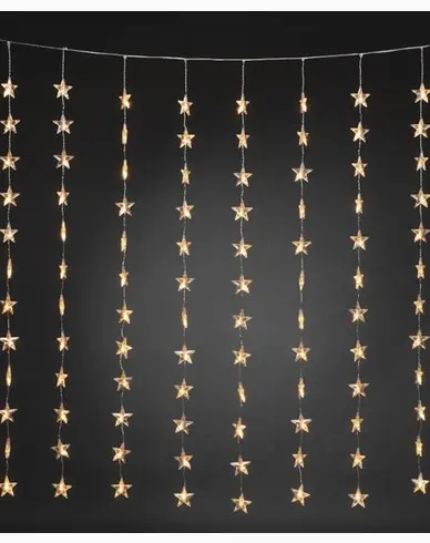 Konstsmide Gardinsløyfestjerner, 140x120cm 120 rav LED 30V / IP20