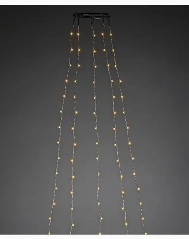 Konstsmide Juletrelys 180cm 5x36 rav LED. APP -kontroll sølvfarget kabel 14V / IP20