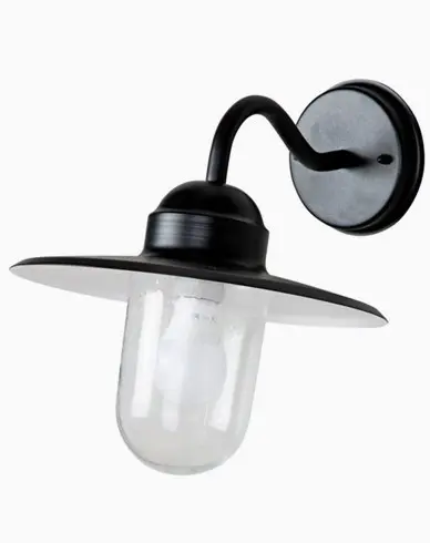AIRAM Arvika veggarmatur IP44 svart (ikke utstyrt E27 max 60W)