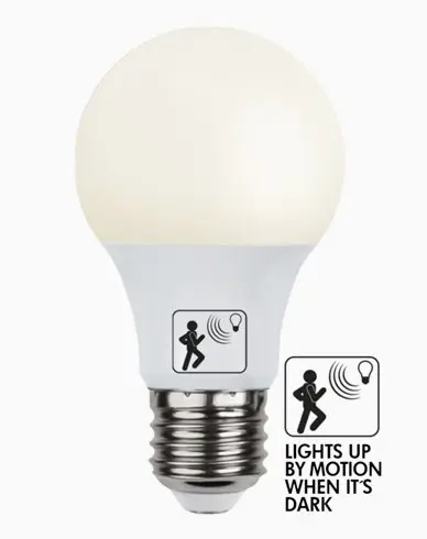 Star Trading LED-pære Opal med bevegelsesensor E27 8,3W (60W)
