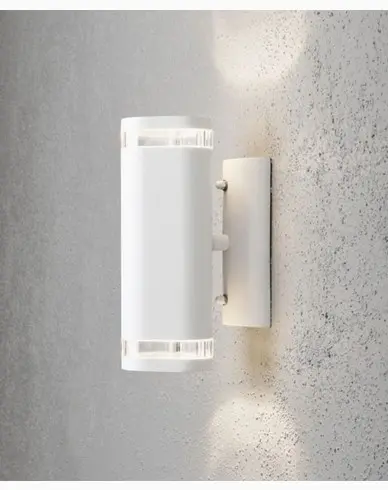 Konstsmide Modena vegglampe opp/ned GU10. 7512-250. Hvit/transparent aluminium