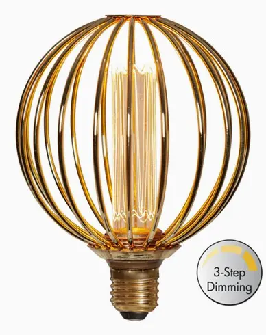 Star Trading LED-lampe E27 G125 Decoled Metall RUND