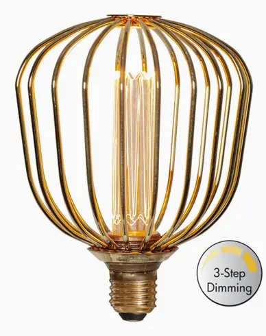 Star Trading LED-pære E27 G125 Decoled metall FYRKANT