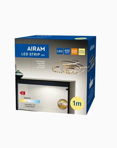 AIRAM LED Strip 4,8W/m IP20 3000K 1m