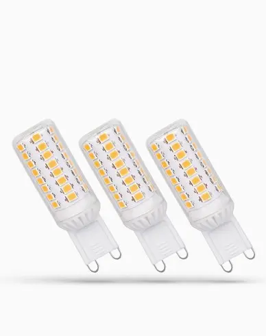 Spectrum LED 3-pakning med dimbare G9 LED-pærer 4,9W 3000K