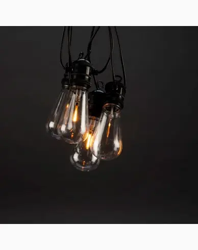 Konstsmide Lysslynge E27 med 10 klare LEDpærer 5V/IP44