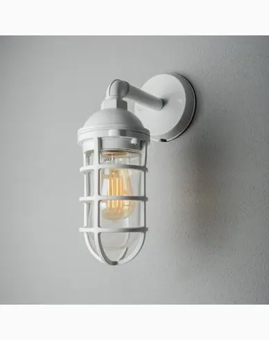 Konstsmide Olbia Vegglampe Hvit E27 Gløde Klart glass