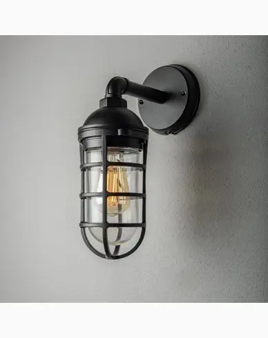 Konstsmide Olbia Vegglampe Svart E27 Gløde Klart glass