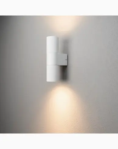 Temi Vegglampe opp/ned LED GU10 Hvit med Klart glass