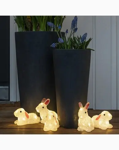 Konstsmide Kaniner Juledekorasjon i akryl 5 stk 40 LED