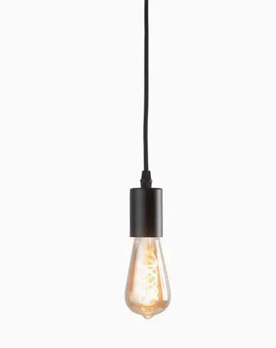 AIRAM Leon Lampeoppheng E27, Svart tekstilkable