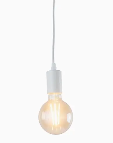 AIRAM Leon Lampeoppheng E27, Hvit tekstilkable