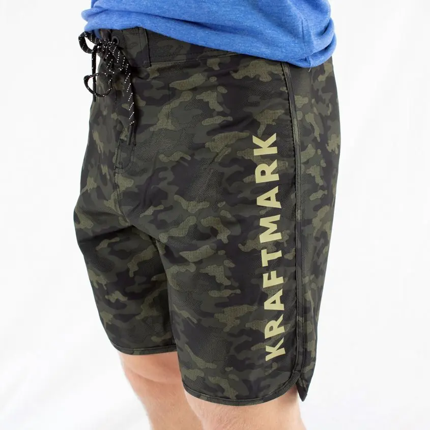 Kraftmark Boardshorts Camo Green Men, Shorts Herre
