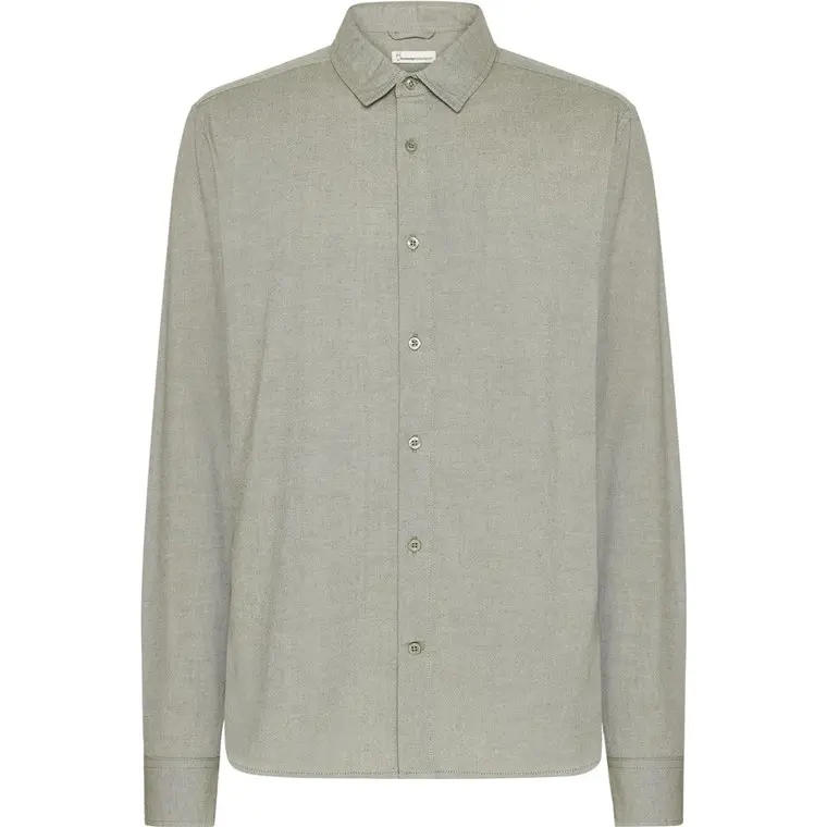 KnowledgeCotton Apparel Regular Fit Light Twill Shirt Burned Olive