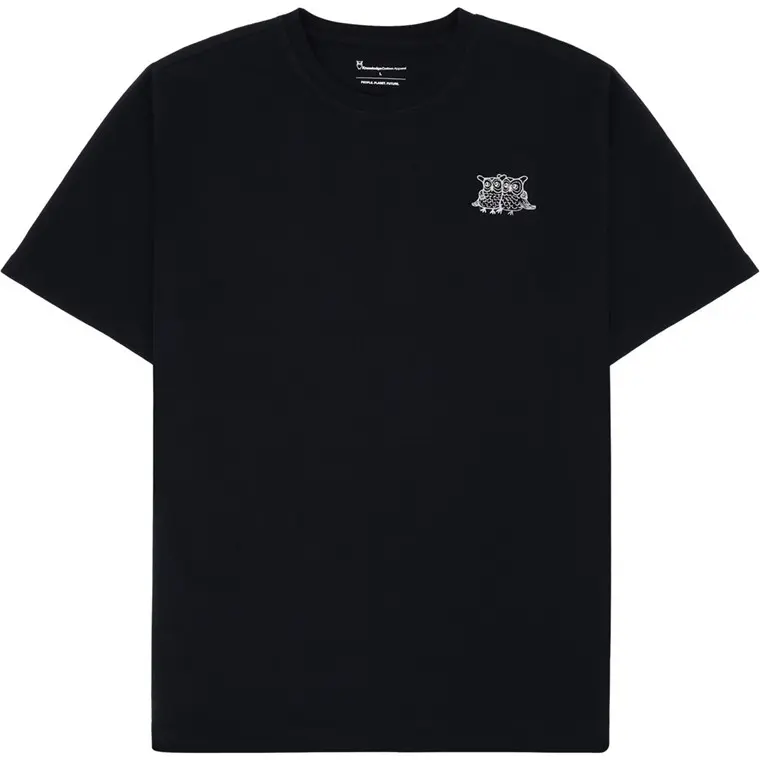 KnowledgeCotton Apparel Regenerative Organic Cotton Chest Embroidery T-Shirt GOTS Night Sky