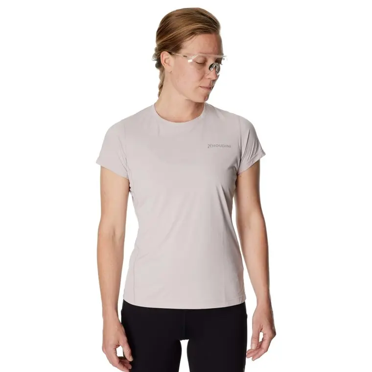 Houdini W's Pace Air Message Tee Silver Purple / Houdini Logo