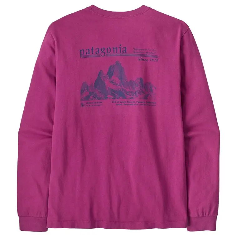 Patagonia M's L/S MW Hut Tripper Skyline T-Shirt Amaranth Pink