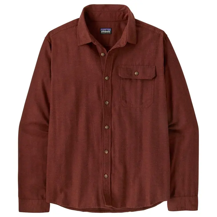 Patagonia M's L/S LW Fjord Flannel Shirt Mirror Weave: Rusty Red