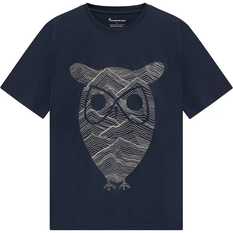 KnowledgeCotton Apparel Front Print T-Shirt Night Sky