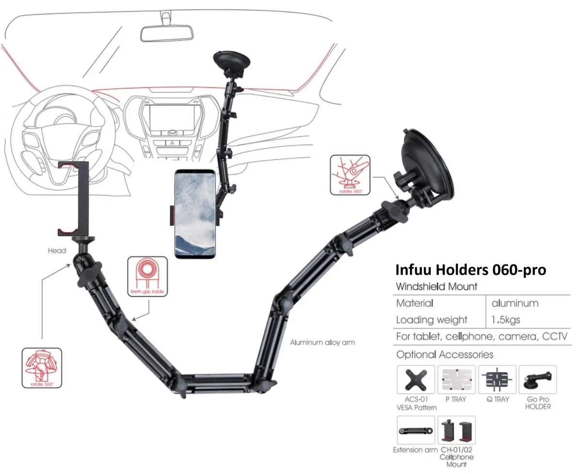 tHandel - Mobil holder for bil og lastebil m/suggekopp feste