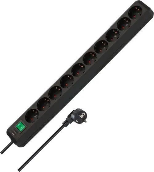 Brennenstuhl - Eco-Line - Flerkoplingslist - utgangskontakter: 10 - 3 m - svart