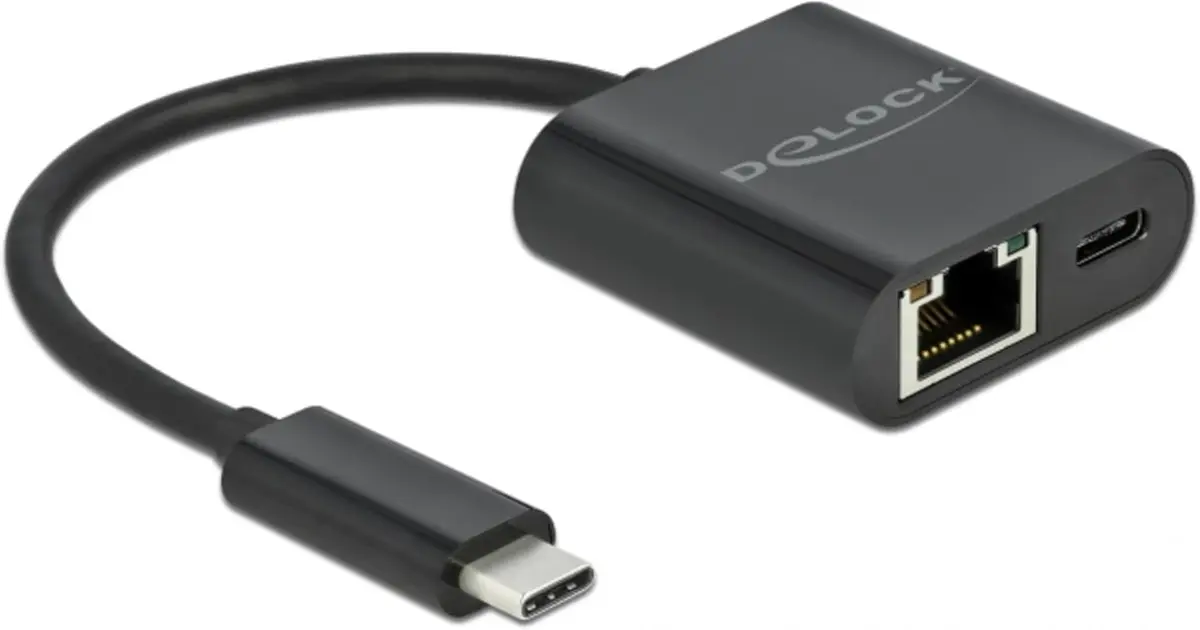 Delock - USB-C til GbE adapter med 60W PD - svart