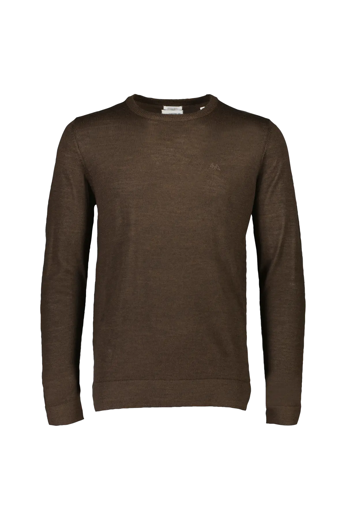 Pullover Merino Knit O-neck Brown mix
