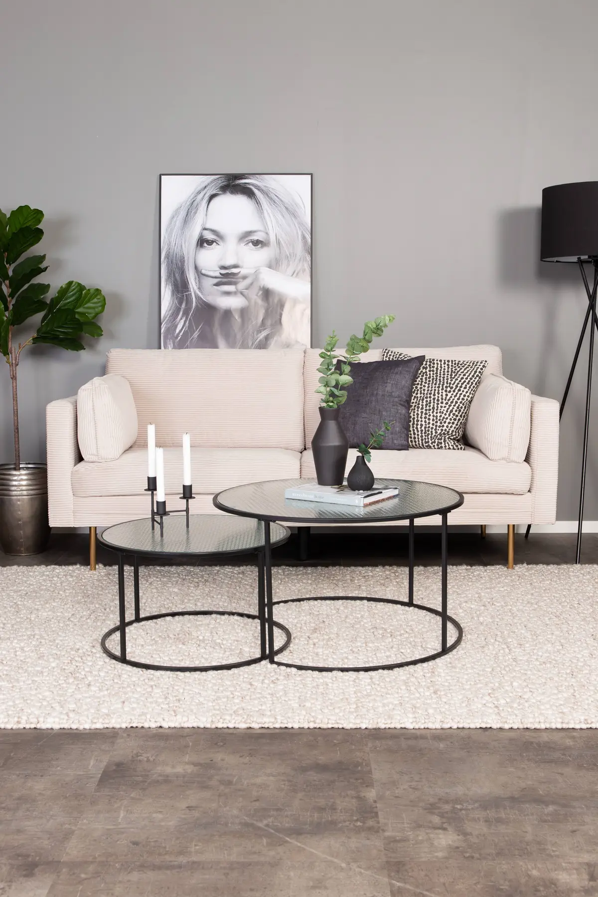 Sofa Boel, 3-seter Beige grå