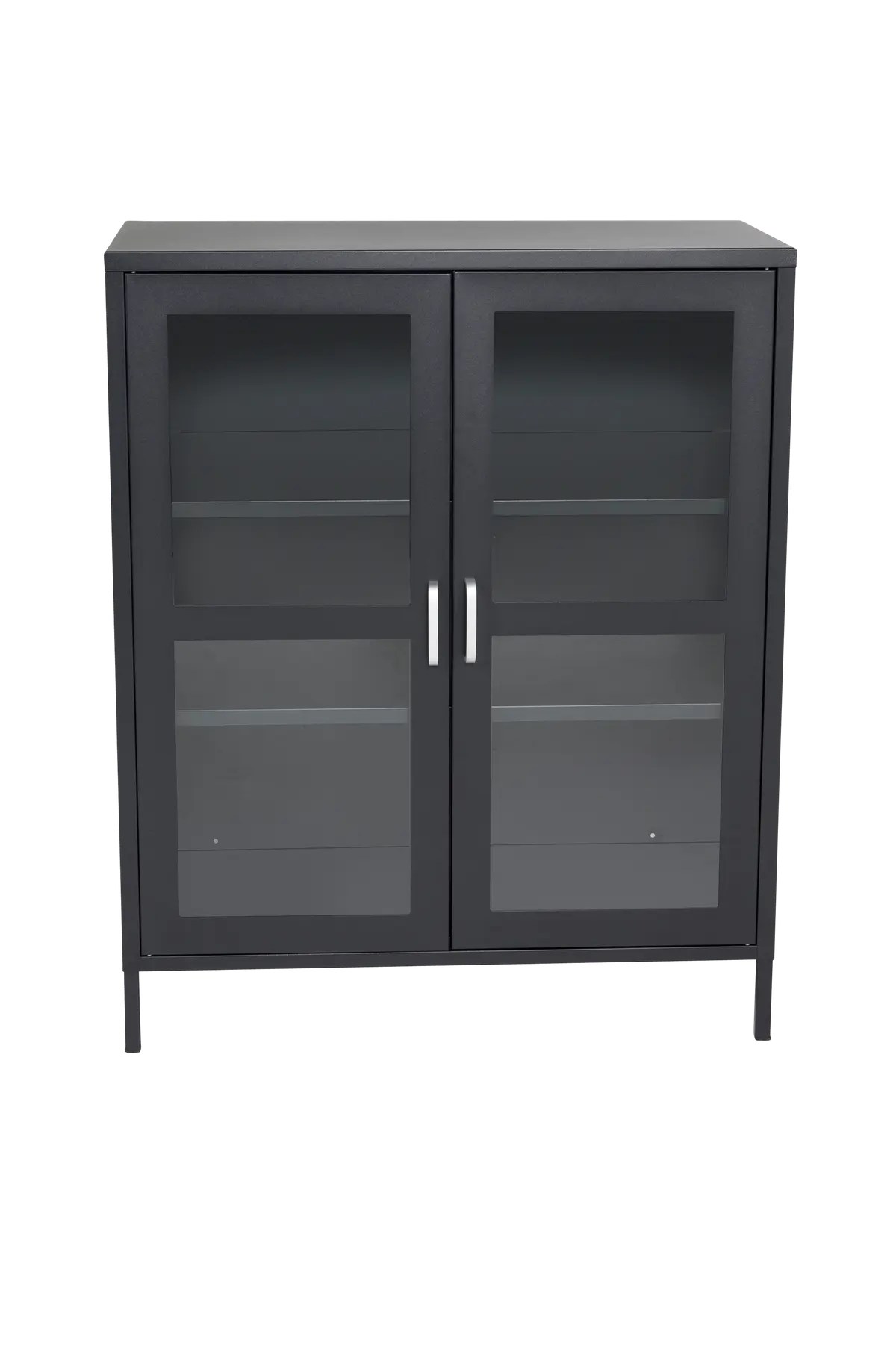 Lavt vitrineskap Aciel Black mdf / metall