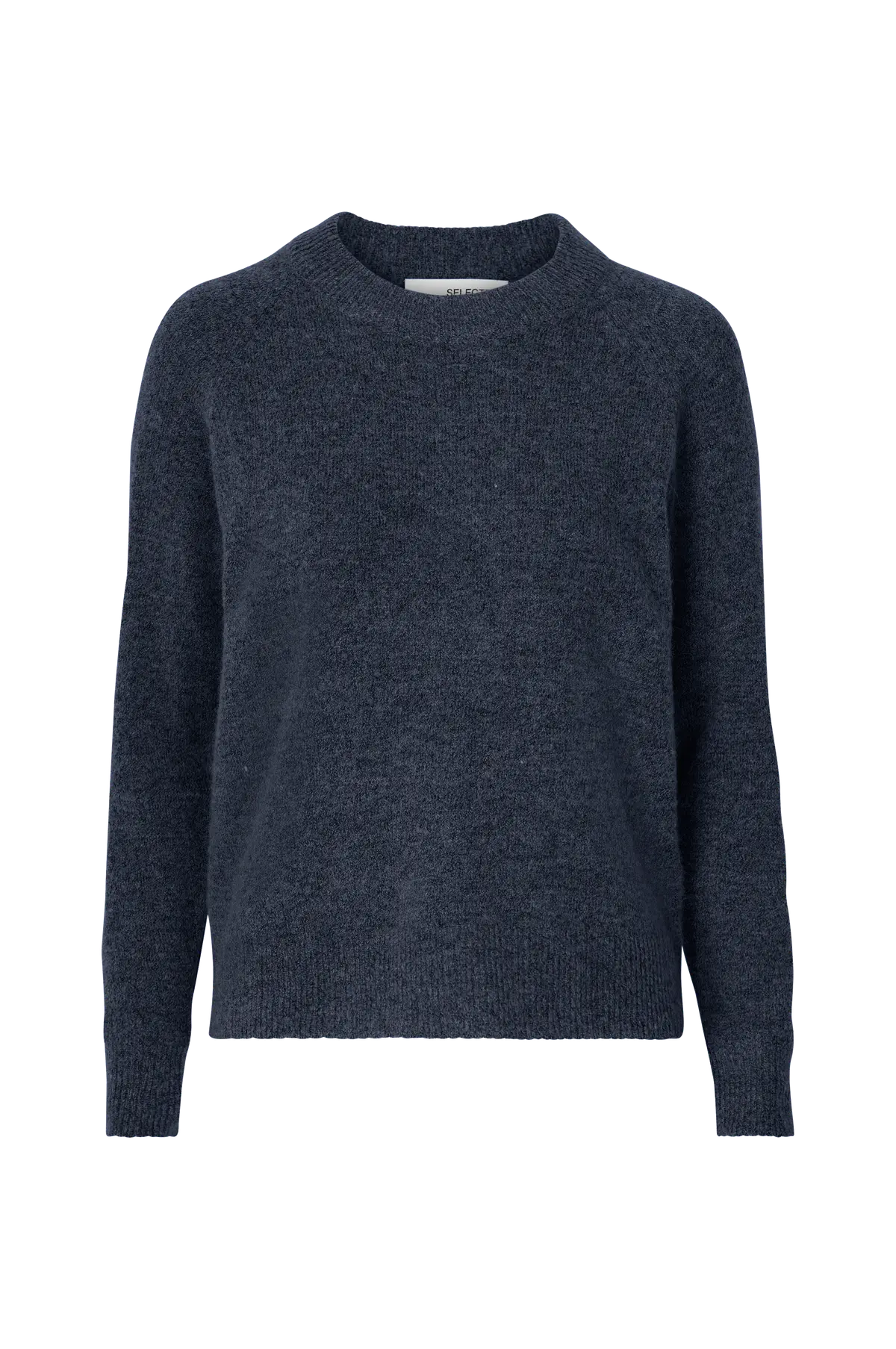 Genser slfLulu LS Knit O-neck Dark sapphire melange