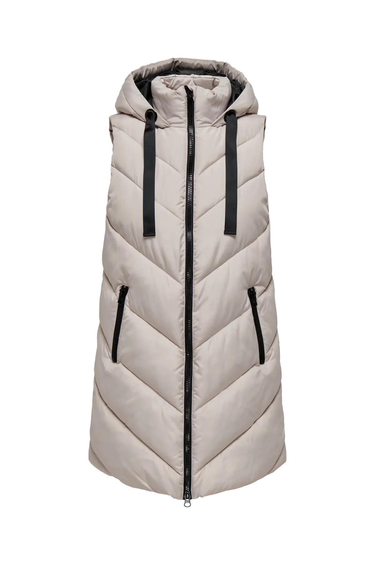 Vest jdySkylar Padded Hood Waistcoat Otw Chateau gray