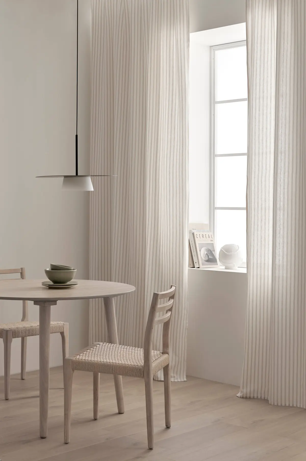 Gardin med multibånd Jonna 2-pk Linbeige