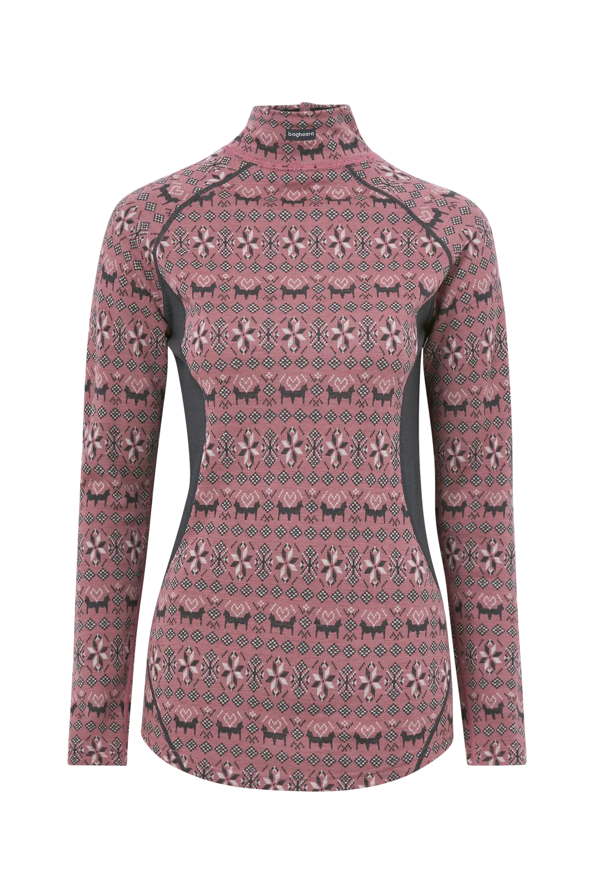 Undertrøye Merino Dalecarlian Top Polo III W Pink/dark grey