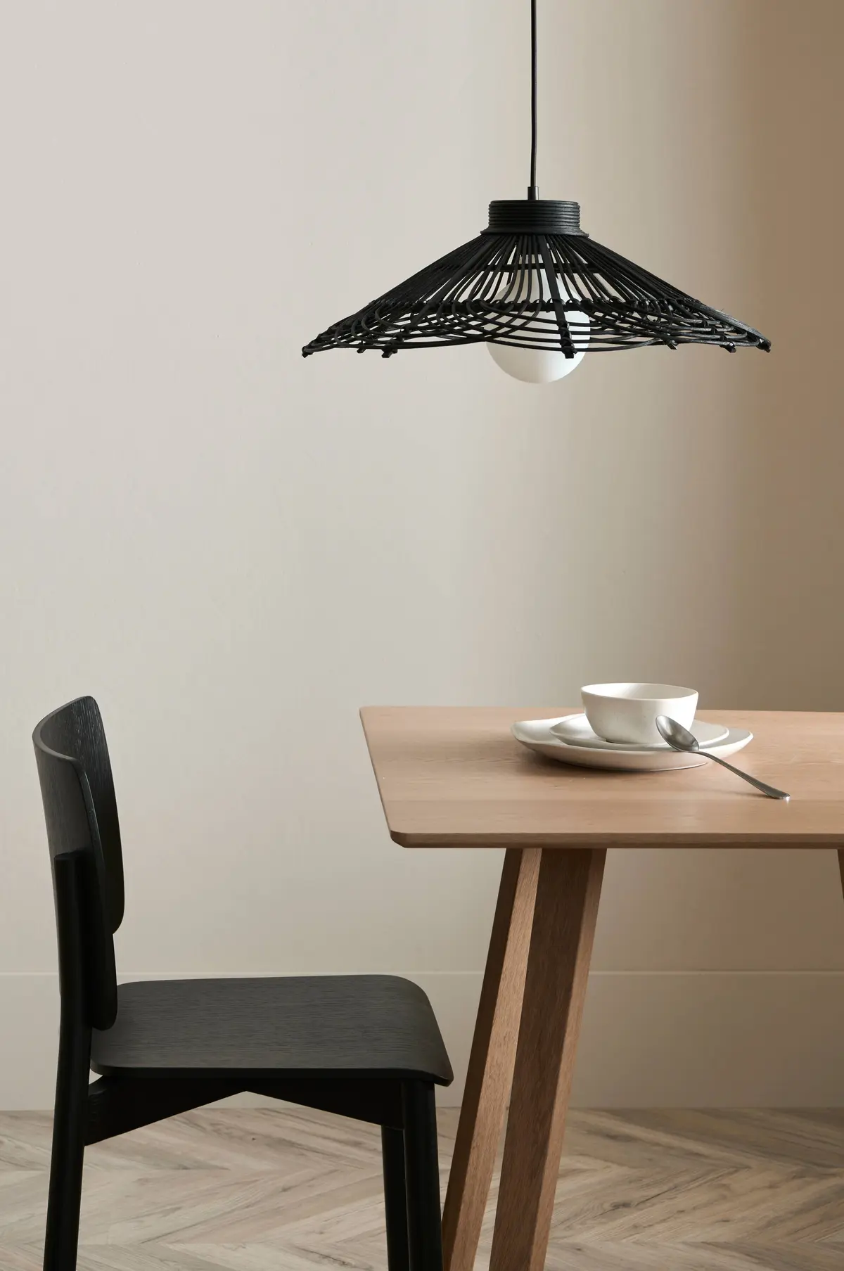 Taklampe Balie Ø 56 cm Black mdf / metall
