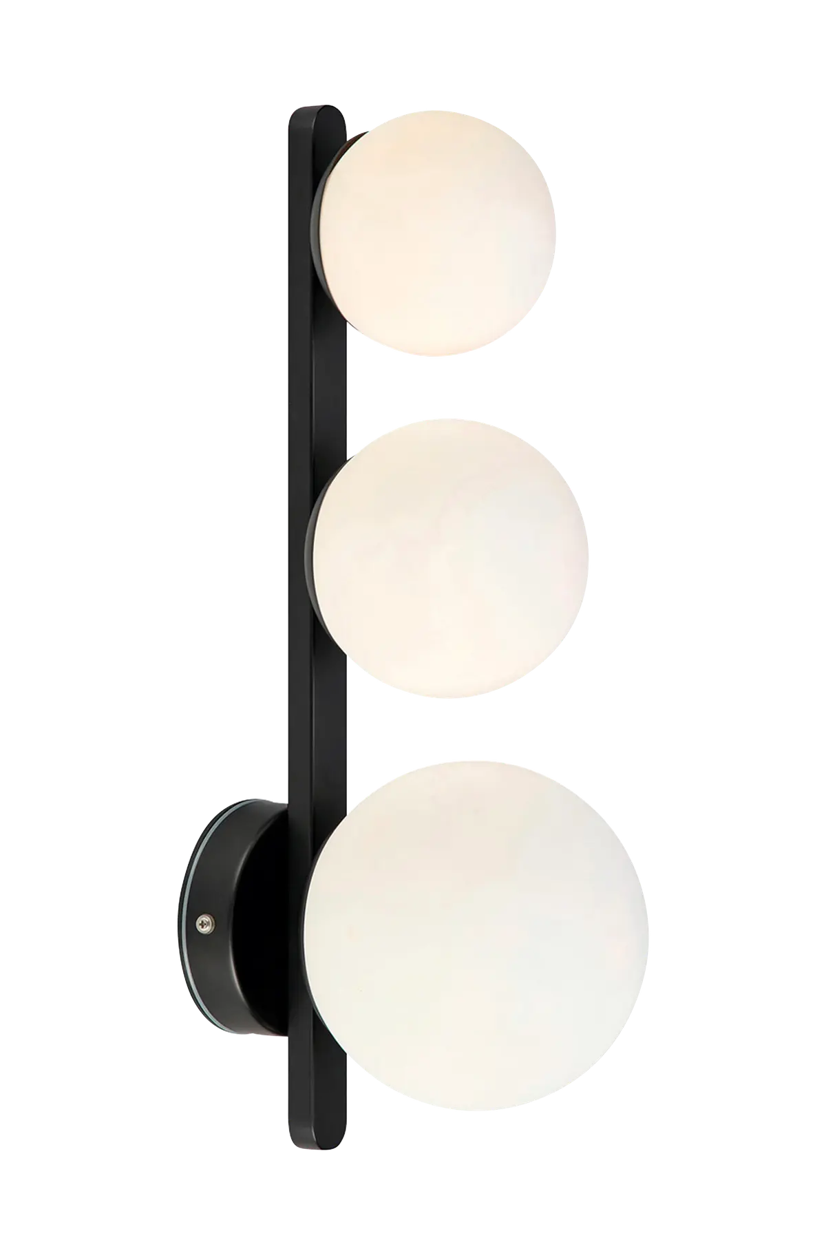Vegglampe PURO 3L IP44 Svart/opal